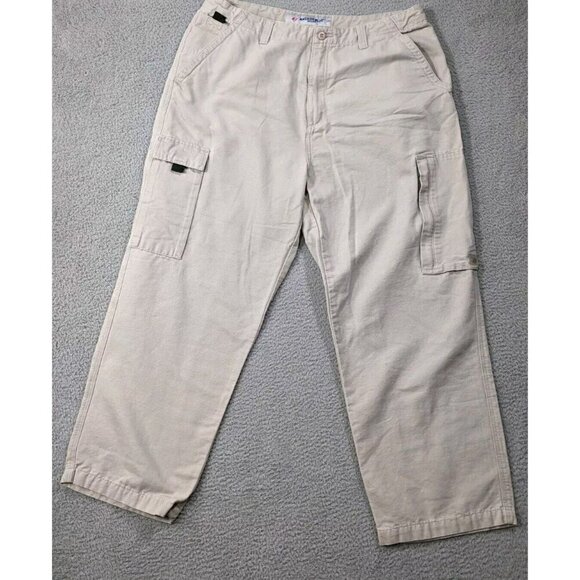 Anchor Blue Brand Cargo Pants 38x30 (Actual 37x28) Retro Y2K Skater Light Beige - Picture 1 of 16
